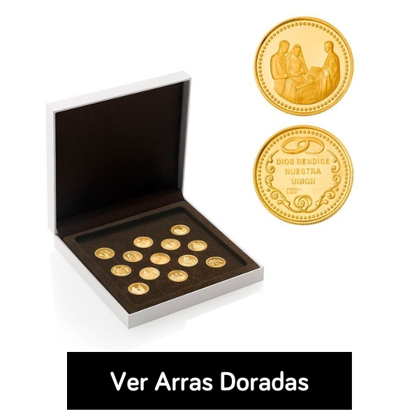 arras plata doradas - arras de boda chapadas en oro